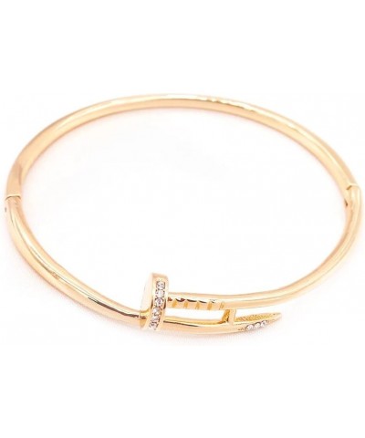 Nail bracelet steel stones Gold half zircons $17.38 Bracelets