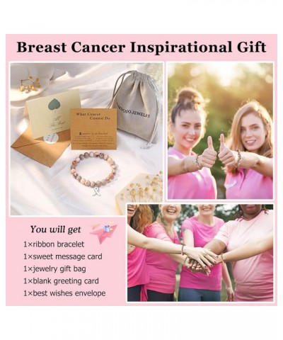 Breast Cancer Gifts Inspirational Bracelets for Women Girls Pink $10.99 Bracelets