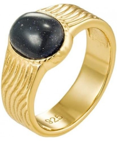 Midnight Onyx Gemstone Statement Signet 18K Gold Ring for Women Gift for Her 03-Celestial Signet 8 $16.43 Rings