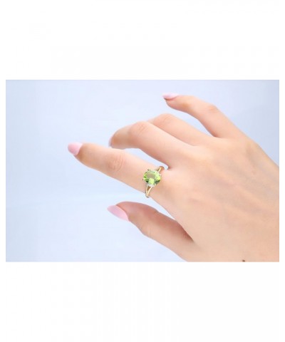 10K Yellow Gold Natural Diamond (I1,I2) & Peridot Ring for Women Jewelry Gifts $130.50 Rings