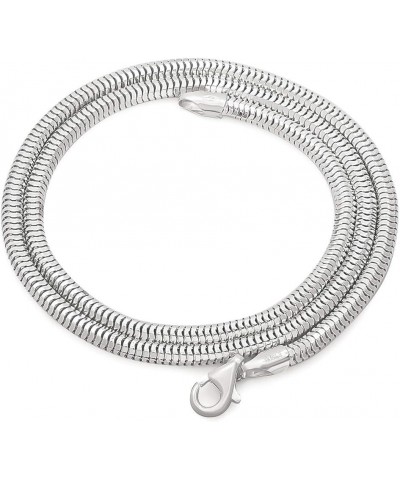 1mm-4mm Solid .925 Sterling Silver Round Snake Chain Necklace or Bracelet 24 Inches 4mm Necklace $29.00 Necklaces