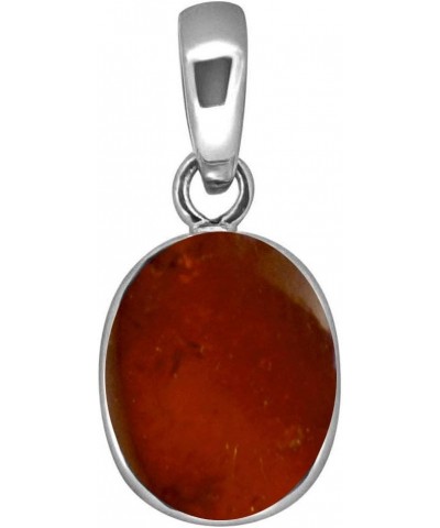 Choose Your Color Real 5 Carat Oval Shape Gemstones Simple 925 Silver Pendant Handmade Locket cabochon-hessonite-natural $15....