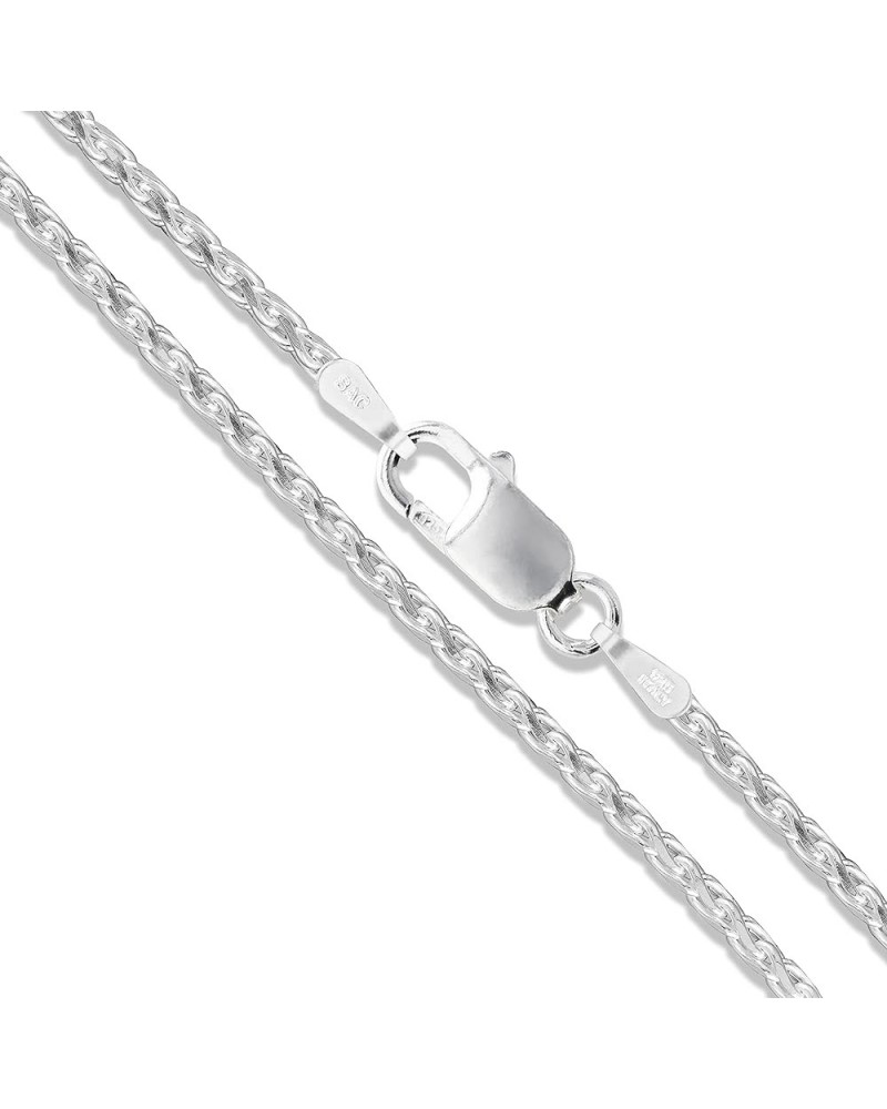 Sterling Silver Diamond-Cut Wheat Chain Solid 925 Italy New Foxtail Spiga Necklace 1.5mm Length 20 Inches $16.34 Necklaces