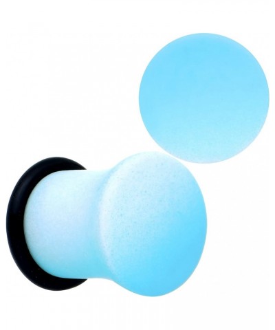 Womens 2Pc Ear Plugs White Blue Ombre Matte Acrylic Single Flare Ear Plug Gauges Set of 2 8mm (0 Gauge) $9.11 Body Jewelry