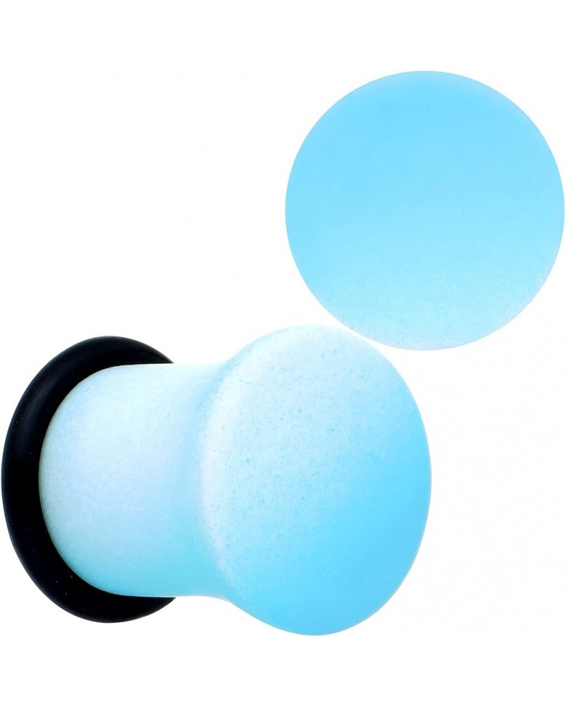 Womens 2Pc Ear Plugs White Blue Ombre Matte Acrylic Single Flare Ear Plug Gauges Set of 2 8mm (0 Gauge) $9.11 Body Jewelry