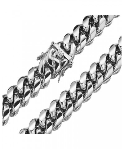 Silver Cuban Link Chain Necklace or Bracelet Width 10/14MM Hip Hop Men's Women's Jewelry Heavy Duty Stainless Steel Metal Cha...