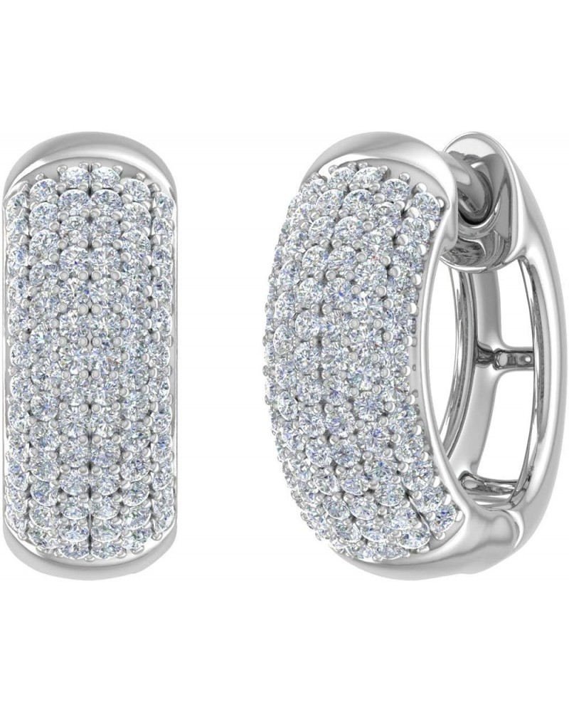 1/2 Carat Diamond Hoop Earrings in 10K Gold or 950 Platinum Platinum $142.40 Earrings