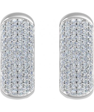 1/2 Carat Diamond Hoop Earrings in 10K Gold or 950 Platinum Platinum $142.40 Earrings