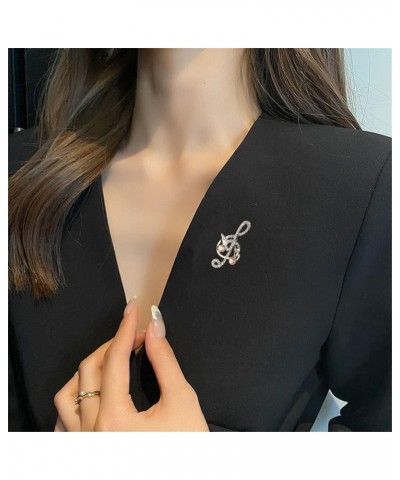 Crystal Music Note Brooch Pin Elegant Note Treble Clef Brooch Boutonniere for Women Girls Scarf Sweater Pins Wedding Christma...