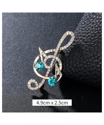 Crystal Music Note Brooch Pin Elegant Note Treble Clef Brooch Boutonniere for Women Girls Scarf Sweater Pins Wedding Christma...