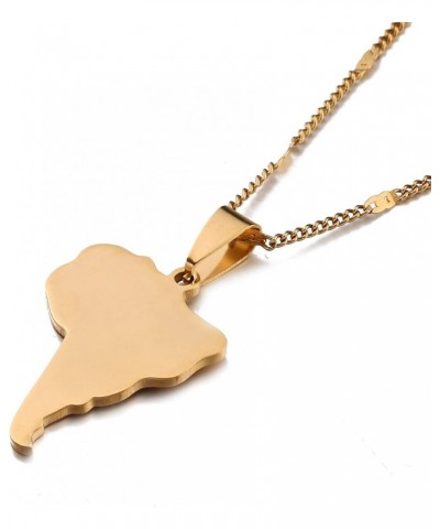 Stainless Steel Map of South America Necklace Pendants Jewelry gold $6.89 Necklaces