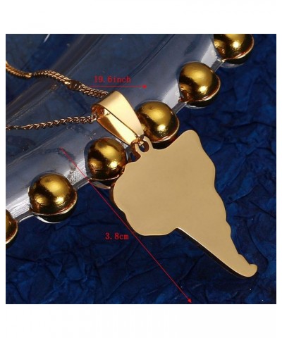 Stainless Steel Map of South America Necklace Pendants Jewelry gold $6.89 Necklaces