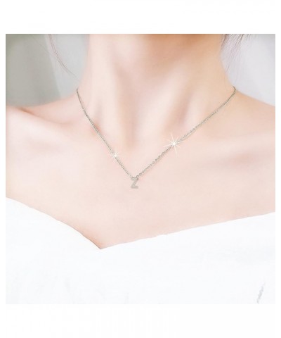 Initial Chain Necklace for Women Letter Simple Choker Necklace Alphabet Pendant Necklaces Fashion Jewelry (P, One Size) Z One...