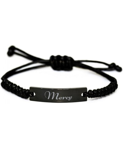 Mercy Bracelet Name Personalized Custom Black Rope Bar Bracelet $15.75 Bracelets