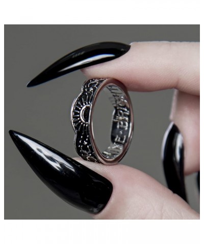 'Moonrise' Band Ring by Rogue+Wolf Halloween Silver Engagement Anxiety Rings for Women, Matching Couple Gothic Boho Wiccan Fa...