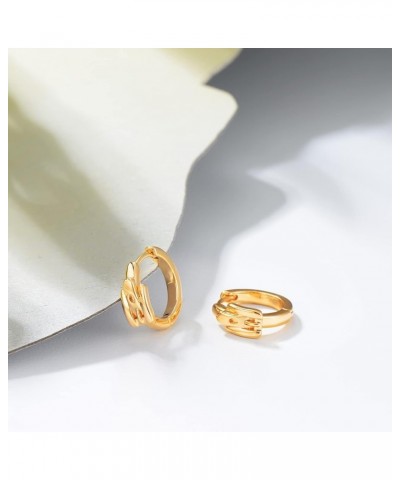 14K Gold Plated Hoop Earrings for Women Dainty Simple Elegant Cubic Zirconia Small Hoop Earrings Minimalist Hypoallergenic Ea...