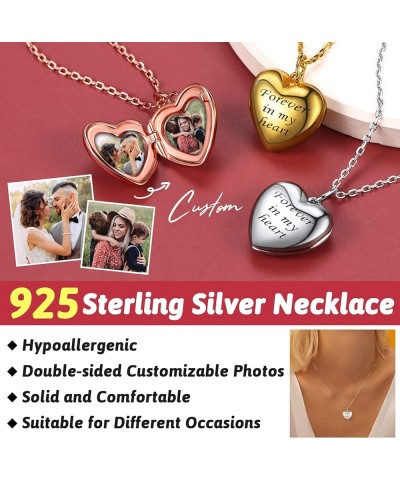 Sterling Silver Heart Locket Women Girls Small Picture Custom Lockets Pendant Necklace with Gift Packaging 16.0 Inches Foreve...