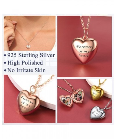 Sterling Silver Heart Locket Women Girls Small Picture Custom Lockets Pendant Necklace with Gift Packaging 16.0 Inches Foreve...