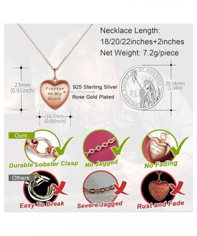 Sterling Silver Heart Locket Women Girls Small Picture Custom Lockets Pendant Necklace with Gift Packaging 16.0 Inches Foreve...