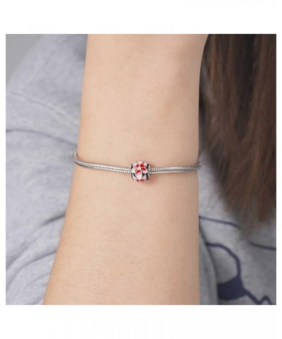 Flower Charms S925 Sterling Silver Bead Inlaid with Gemstones Jewelry Gift For Women Girls Wife Daughter Fit Bracelets/Neckla...