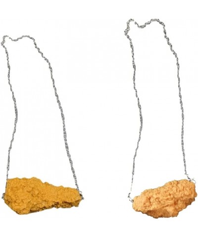 Simulation 3D Fried Chicken Pendant Y-Style Necklace Funny Vivid Food Chicken Legs Wings Necklace Resin Drumstick Creative Ba...