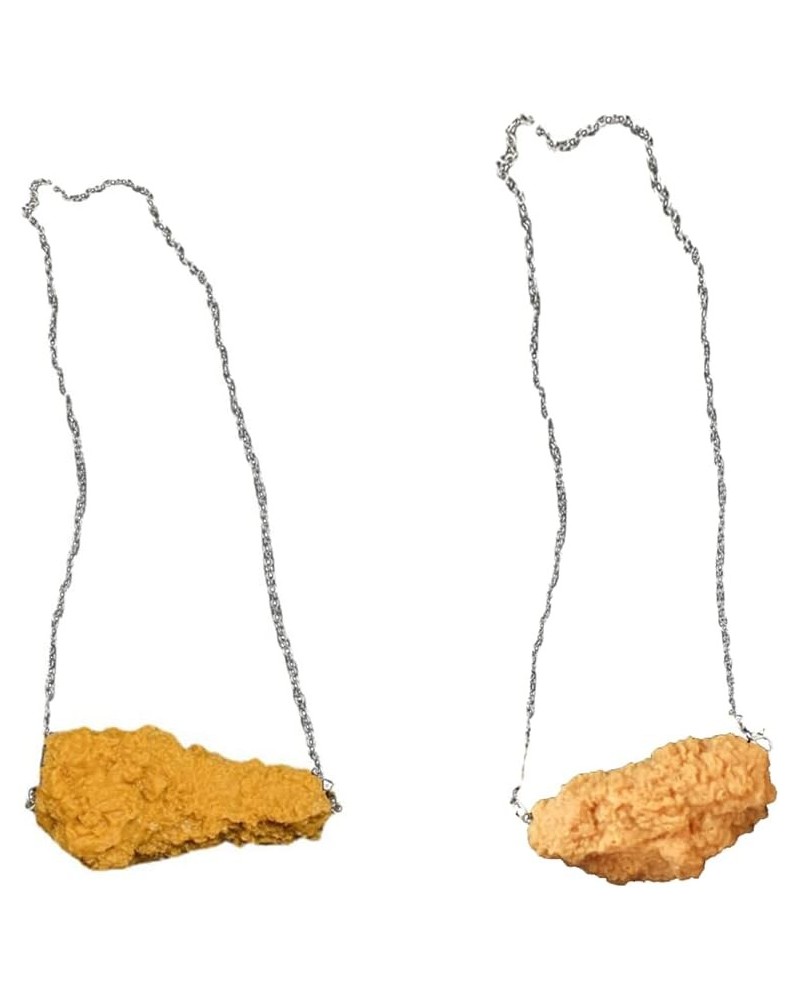 Simulation 3D Fried Chicken Pendant Y-Style Necklace Funny Vivid Food Chicken Legs Wings Necklace Resin Drumstick Creative Ba...