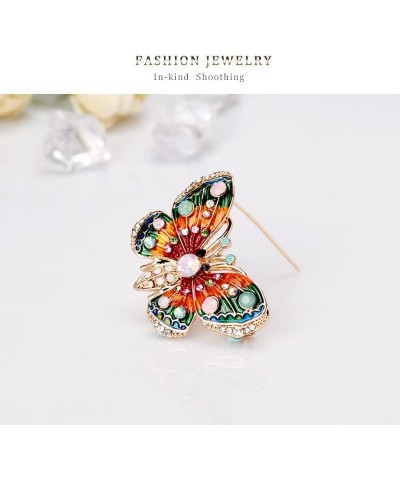 Rhinestone Butterfly Brooch, Colorful Shining Crystal Brooch Pin Decoration Gift for Women Girls 8 $7.53 Brooches & Pins