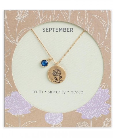 DEMDACO Month Birthstone Gold Plated One Size Metal Charm Necklace September Sapphire $17.25 Necklaces