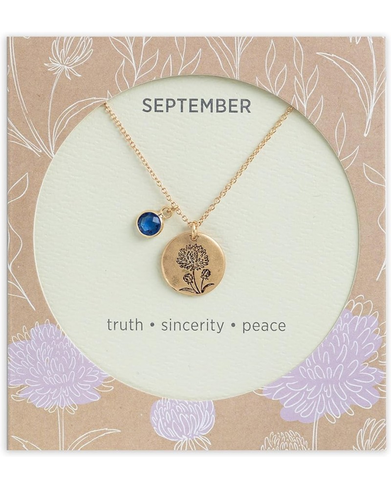 DEMDACO Month Birthstone Gold Plated One Size Metal Charm Necklace September Sapphire $17.25 Necklaces