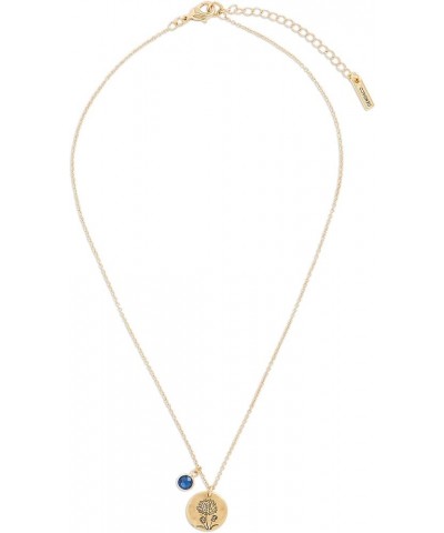 DEMDACO Month Birthstone Gold Plated One Size Metal Charm Necklace September Sapphire $17.25 Necklaces