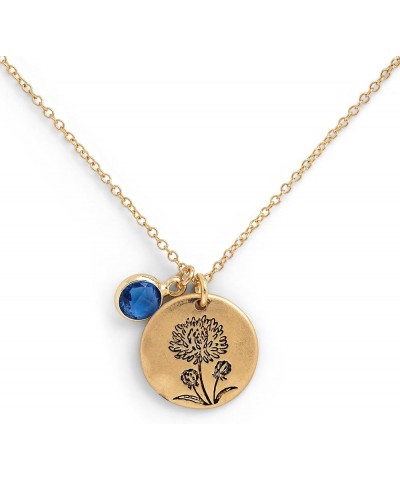 DEMDACO Month Birthstone Gold Plated One Size Metal Charm Necklace September Sapphire $17.25 Necklaces