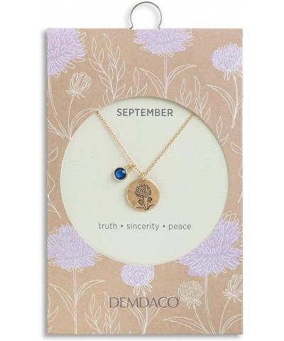 DEMDACO Month Birthstone Gold Plated One Size Metal Charm Necklace September Sapphire $17.25 Necklaces