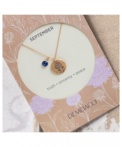 DEMDACO Month Birthstone Gold Plated One Size Metal Charm Necklace September Sapphire $17.25 Necklaces