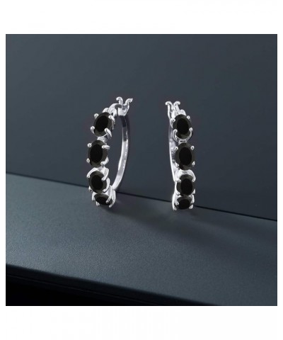 925 Sterling Silver Blue Sapphire Earrings For Women (4.40 Cttw, Oval 6X4MM) Onyx, December $42.39 Earrings