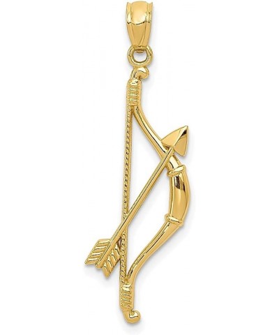 14k Yellow Gold Bow Arrow Necklace Charm Pendant Fine Jewelry For Women Gifts For Her $75.58 Necklaces