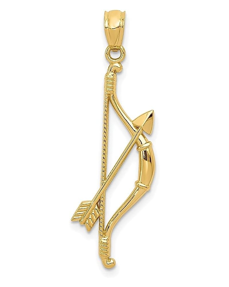 14k Yellow Gold Bow Arrow Necklace Charm Pendant Fine Jewelry For Women Gifts For Her $75.58 Necklaces