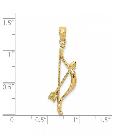 14k Yellow Gold Bow Arrow Necklace Charm Pendant Fine Jewelry For Women Gifts For Her $75.58 Necklaces