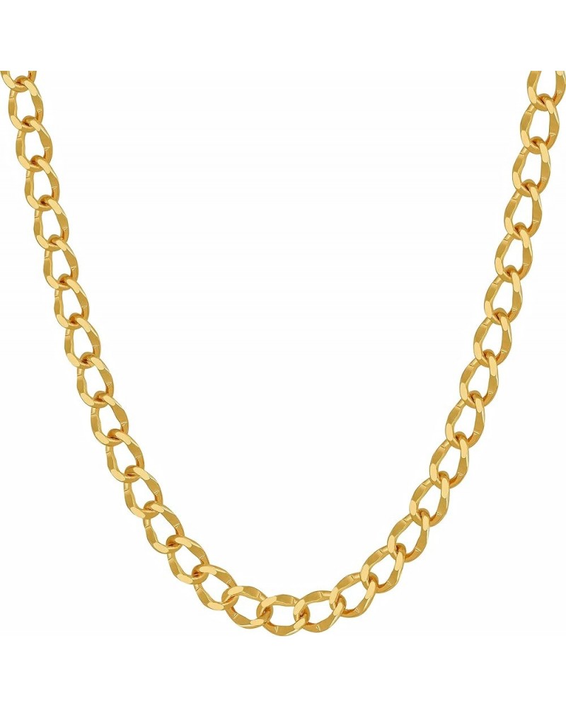 Diamond Cut Curb Link Chain Necklaces for Men & Women 24k Gold Plated (4mm 5.5mm 7mm) 26 inches 5.5mm Gold $26.63 Necklaces