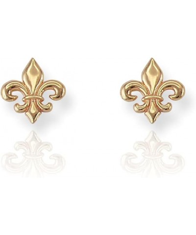 14K Yellow Gold Fleur De Lis Stud Earrings $59.77 Earrings