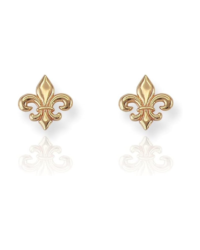 14K Yellow Gold Fleur De Lis Stud Earrings $59.77 Earrings