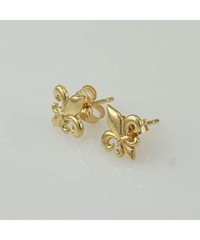 14K Yellow Gold Fleur De Lis Stud Earrings $59.77 Earrings