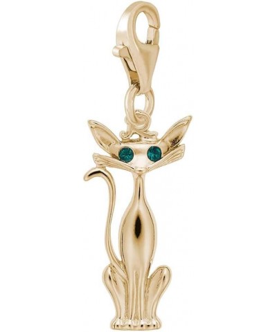 Cat Charm with Lobster Clasp yellow-gold-plated-silver $22.95 Bracelets