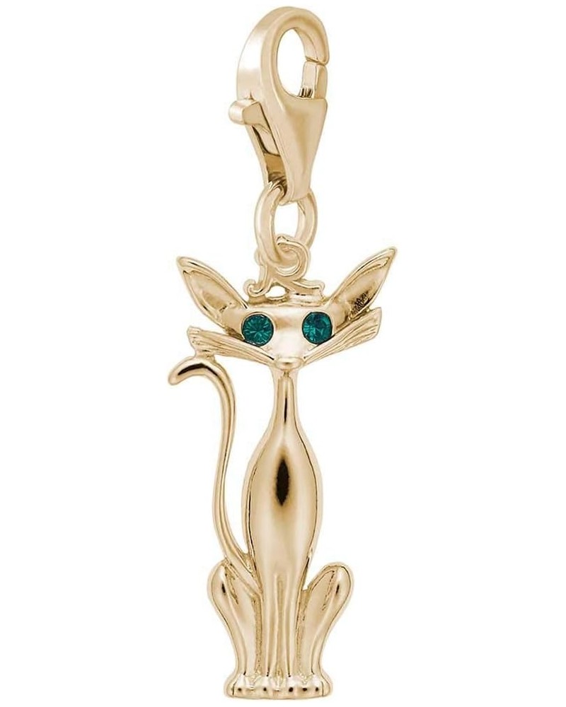 Cat Charm with Lobster Clasp yellow-gold-plated-silver $22.95 Bracelets