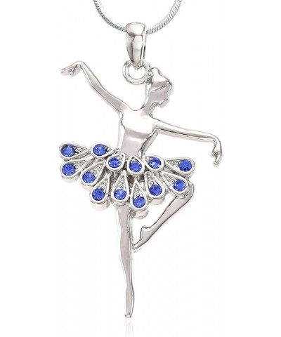 Dancing Ballerina Dancer Ballet Dance Pendant Necklace Charm Blue $9.43 Necklaces