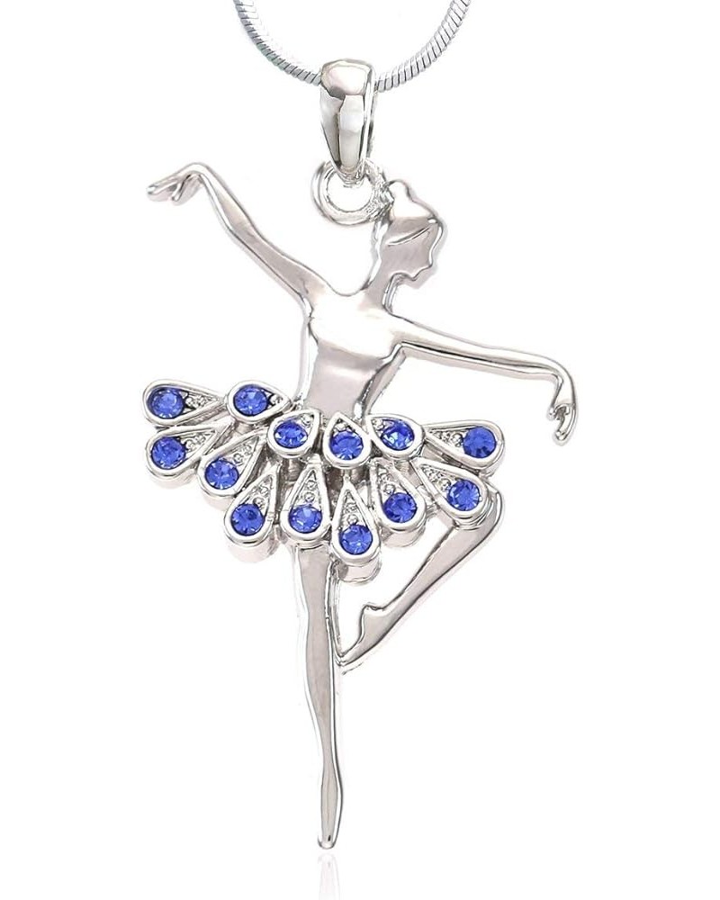 Dancing Ballerina Dancer Ballet Dance Pendant Necklace Charm Blue $9.43 Necklaces