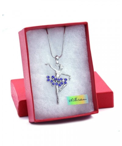 Dancing Ballerina Dancer Ballet Dance Pendant Necklace Charm Blue $9.43 Necklaces