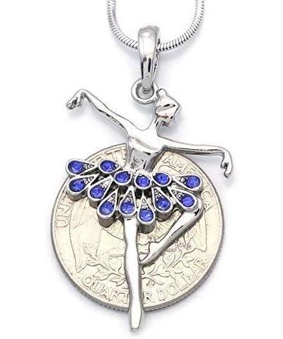 Dancing Ballerina Dancer Ballet Dance Pendant Necklace Charm Blue $9.43 Necklaces