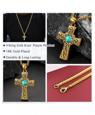 Irish Claddagh/Knot Pendant Necklace for Women Men Stainless Steel/18K Gold Plated Wicca Pentagram Talisman Jewelry Personali...