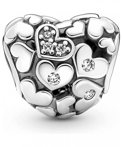 Heart Padlock 2-in-1 Charm Cubic Zirconia Pink Love 925 Sterling Silver Ladybug Bead ，Birthday Jewelry Gifts Women for Bracel...