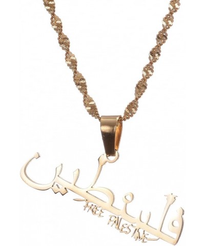 Palestine in Arabic Pendant Necklace Free Palestine Amulet Chain Jewelry C $8.41 Necklaces